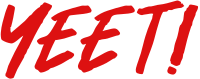 Yeet! in red brush script 