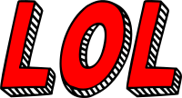 red LOL 3D wordart 