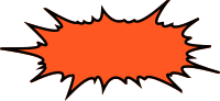 comic burst speech bubble orange