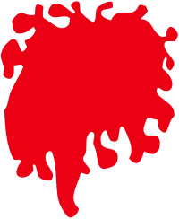 Blood splash dripping down wall 