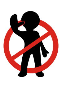 Stop hand up or do mot enter sign