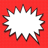 Comic book speech bubble on red dots