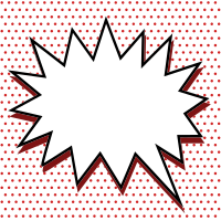 Comic speech bubble with red dots 
