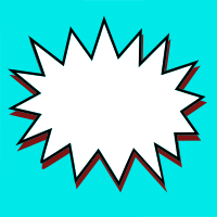 Bright blue comic action box 