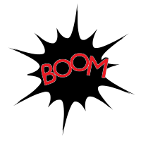Boom black and red splash 