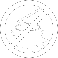 No tree cutting (tree stump and axe) - B&W
