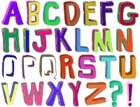 Woodcut Alphabet as Symbols