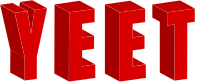 3D yeet wordart red 