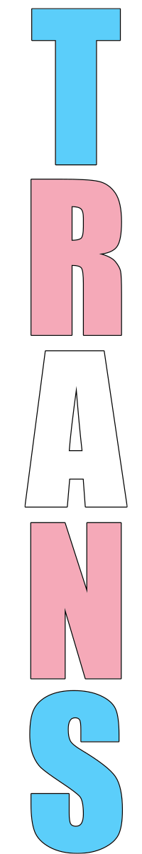 trans pride text vertical transparent