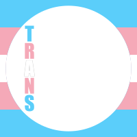 Trans pride word and round profile frame 