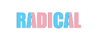 Radical word in transgender pride colors 