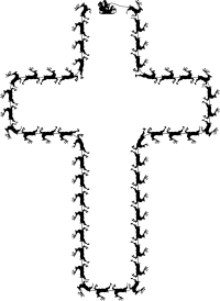 Santa's Sleigh And Reindeer Cross