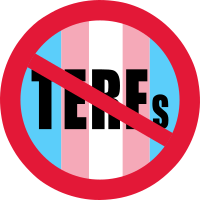 No TERFS transphobia flag sign 