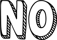NO transparent block text outlined