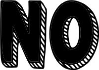 NO 3D wordart in black