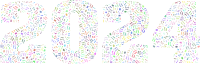 2024 Musical Notes Typography Colorful