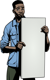 African Man Holding Blank Sign - Colour Remix
