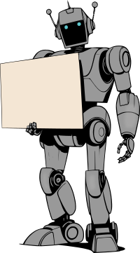 Robot Holding Sign - Colour Remix