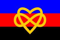 Polyamory flag with infinity heart