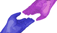 Blue and Pink Hands