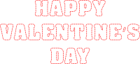 Happy Valentines Day Typography Hearts Outline