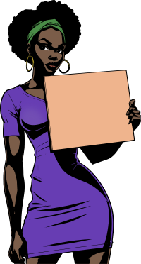 African Woman Holding Blank Sign - Colour Remix