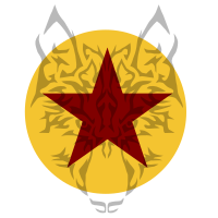 Star Wolf with Saffron Circle Background