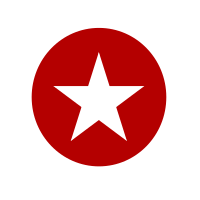White Star on Red Circle Background