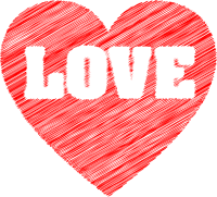 Love Heart Typography Scribble