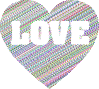 Love Heart Typography Scribble Colorful