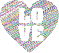 Love Heart Typography Scribble II Colorful