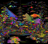 AI Generated Japanese Garden By Maria Alvedro Polyprismatic