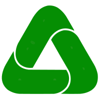 Green triangle recycle infographic