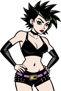 Cartoon Punk Girl - Colour Remix