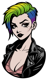 Punk Woman Sticker - Colour Remix