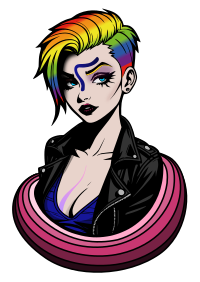 Punk Woman Sticker - Full Colour Remix