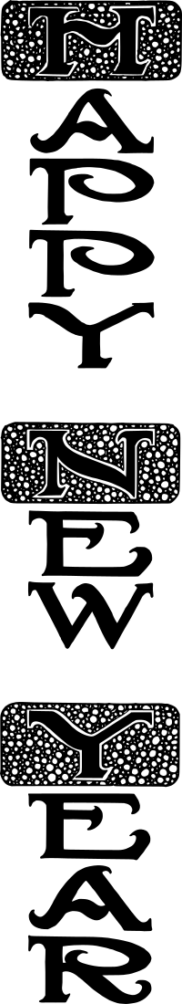 Happy New Year Text - Vertical