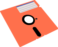 Orange 5.25 Floppy Disc