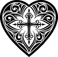 AI Generated Heart Cross