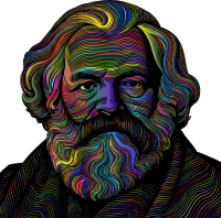 AI Generated Karl Marx Portrait Polyprismatic
