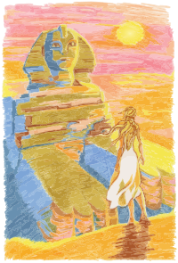 Woman Standing In Front Of The Sphinx - Fix Remix