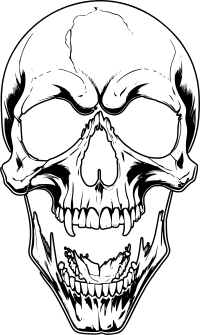 Screaming Vampire Skull White
