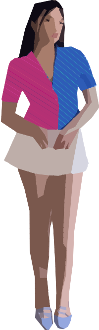 Pink and Blue Lady
