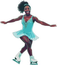 African Woman Ice Skating