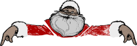 Black Santa Pointing