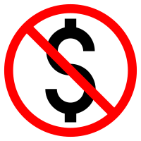 Dollar sign crossed out free