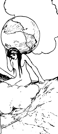 Woman Holding up Earth