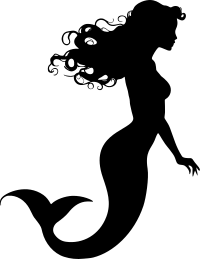 AI Generated Mermaid Isolated Silhouette