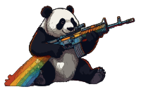 Rainbow Panda with Gun