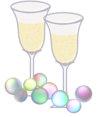 Verres de champagne avec bulles